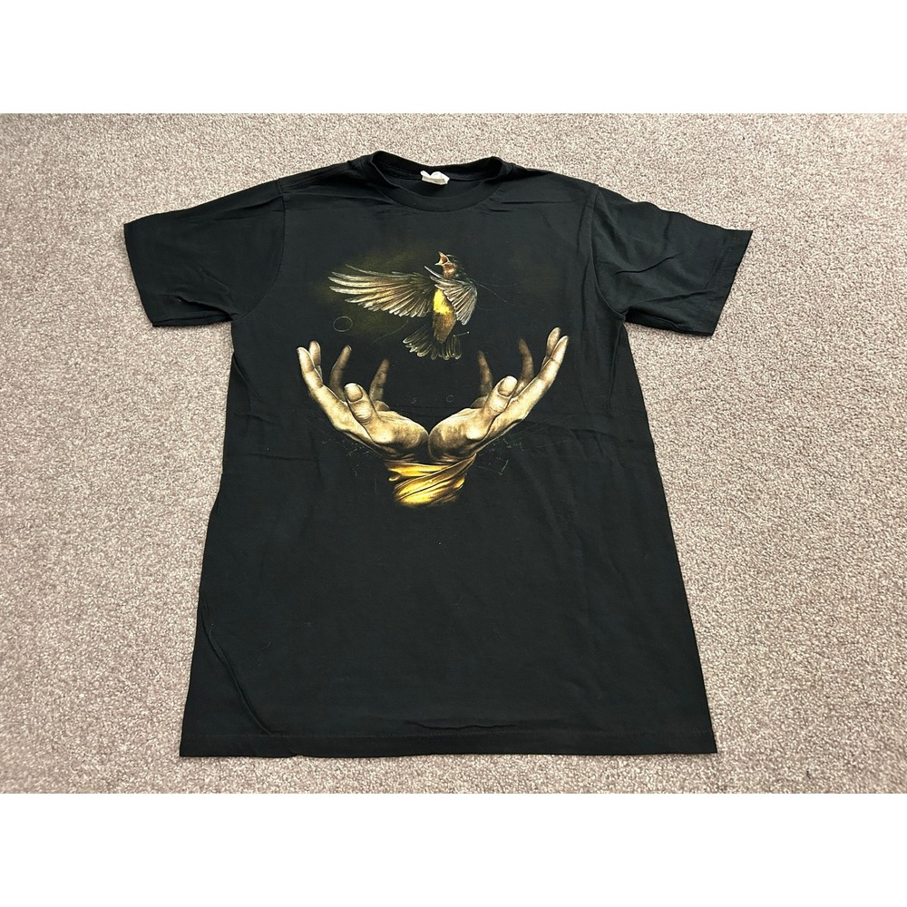 Bay Island Graphic T-Shirt Mens M Black Excellent Bird Tour Cities Print Tee